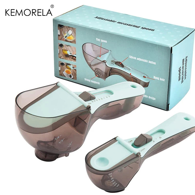 KEMORELA Adjustable Measuring Cups and Spoons set