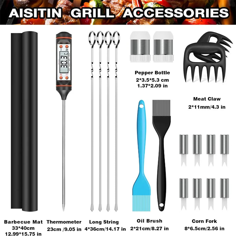 AISITIN 25-Piece Premium BBQ Tool Set