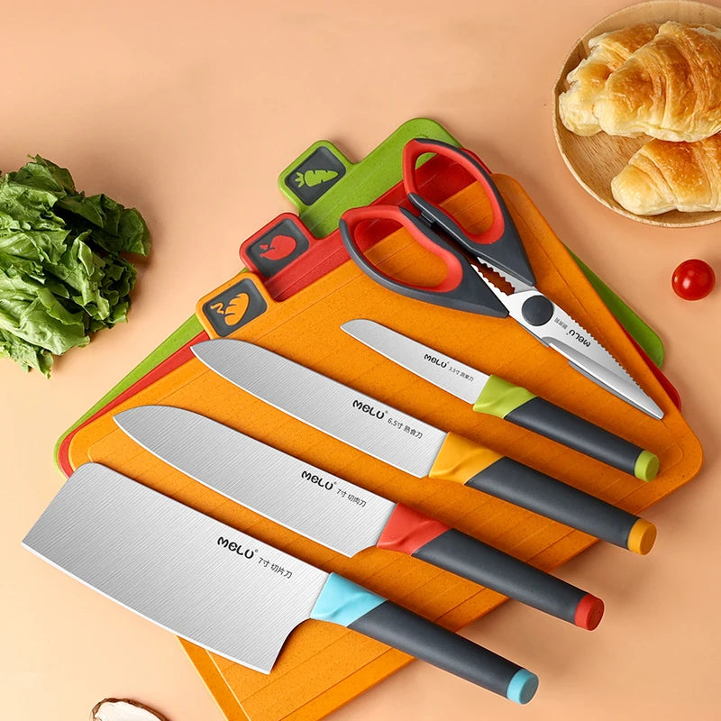 All-in-One Kitchen Knife Set with Holder and Chopping Board