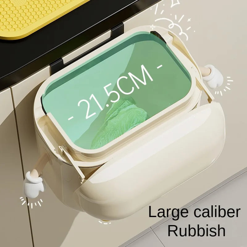 Wall-Mount Slim 9L/12L Kitchen Trash Can with Lid