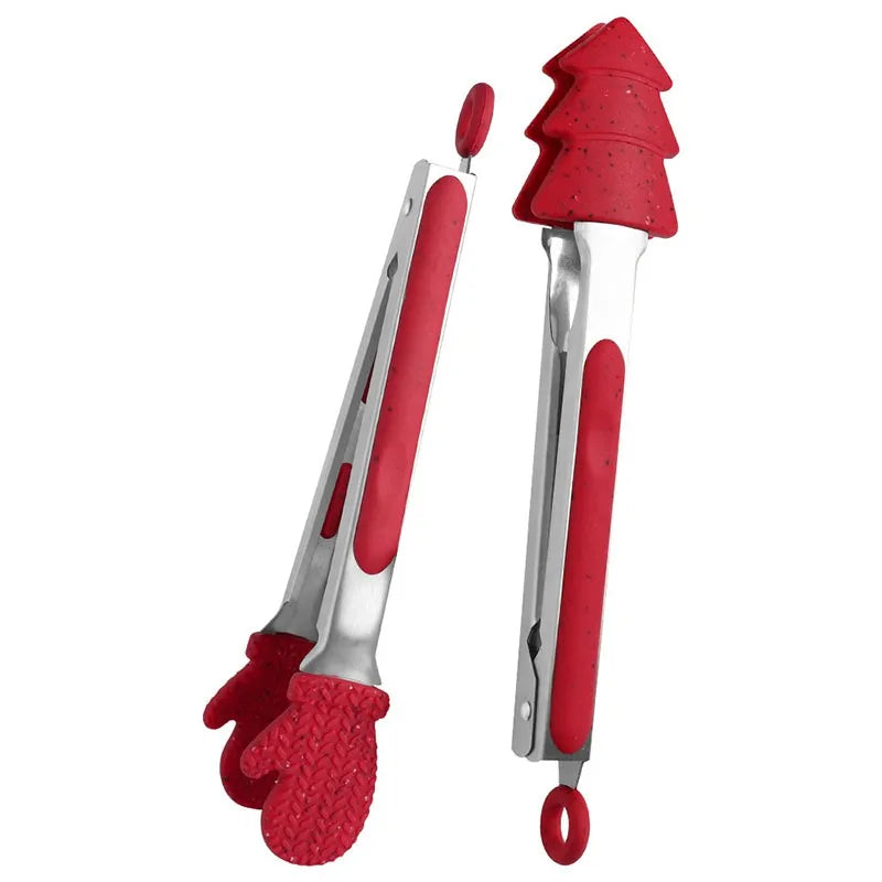 Holiday Silicone Food Tongs