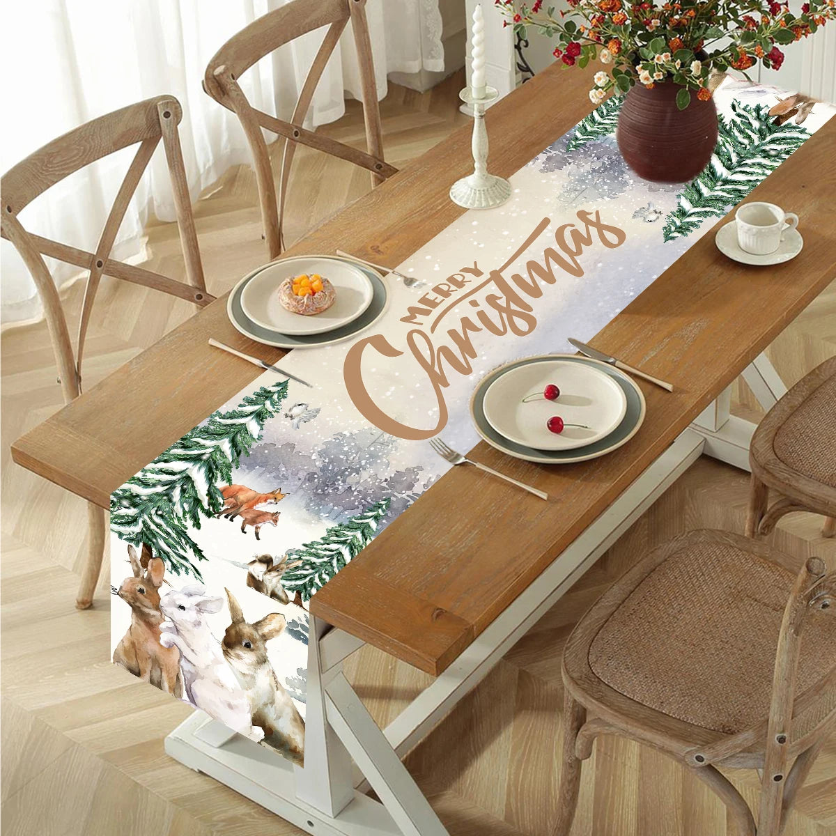 2024 Merry Christmas Table Runner – Festive Holiday Decoration