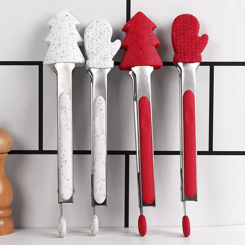 Holiday Silicone Food Tongs