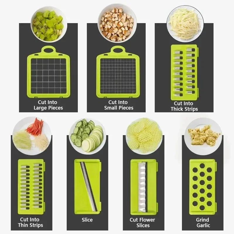 Ultimate 14/16-in-1 Multifunctional Vegetable Chopper & Slicer – All-in-One Kitchen Tool