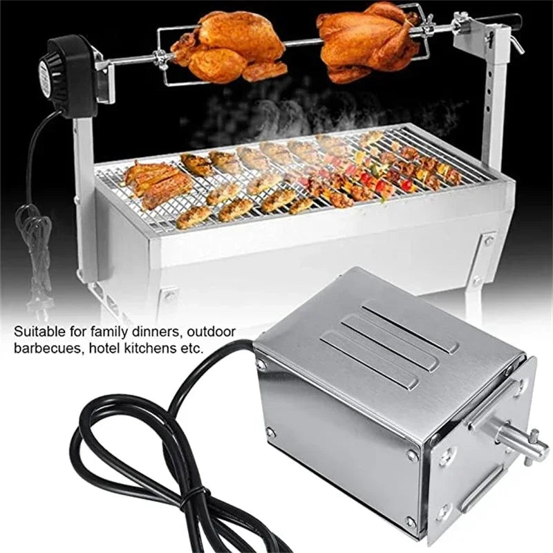 GRILL GURU Stainless Steel Electric BBQ Rotisserie Motor – 70kg Capacity for Roasting Pig, Goat, Chicken (110V-120V)