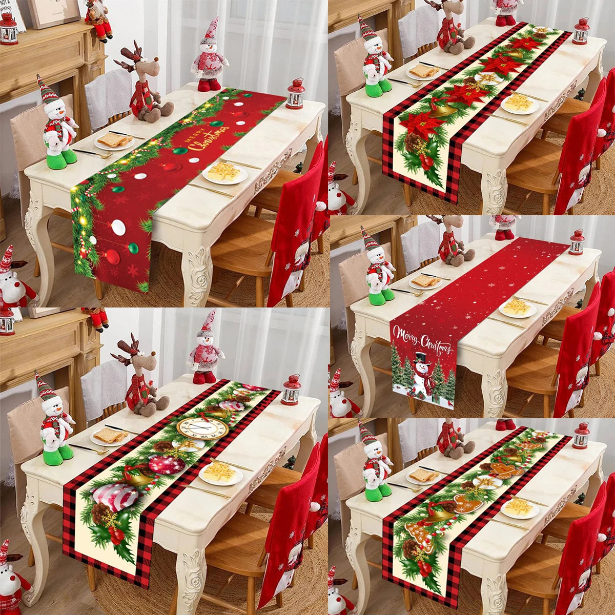 2024 Merry Christmas Table Runner – Festive Holiday Decoration