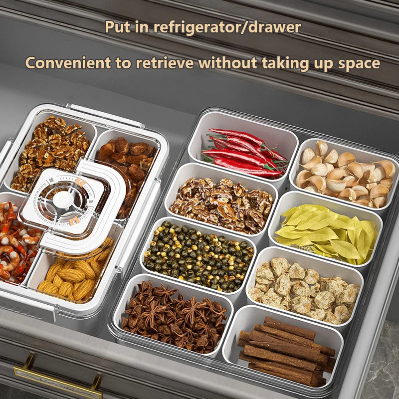 New Portable 4/8 Grid Divided Serving Compartment Portable Snack & Food Storage Tray