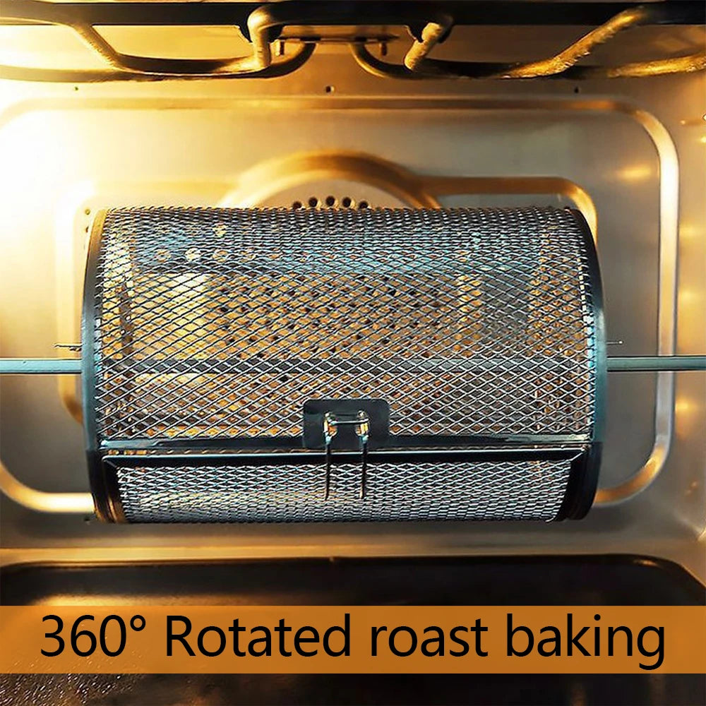 360° Stainless Steel Rotisserie Basket