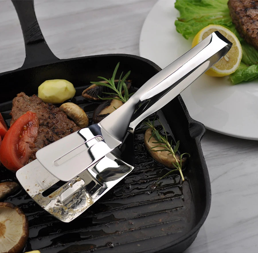 Stainless Steel Multi-Purpose Grill and Kitchen Tongs