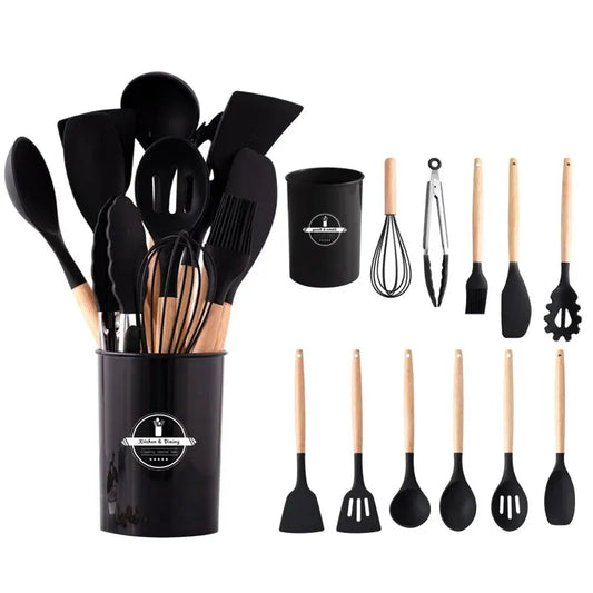 Premium 12-Piece Silicone Kitchen Utensils Set