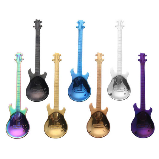 Add Some Music to Your Morning – Stainless Steel Guitar Spoons Rainbow Coffee & Tea Flatware