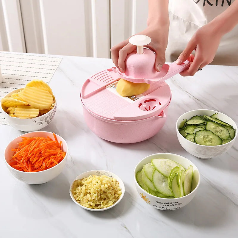 Multifunctional Vegetable & Salad Chopper - 3-in-1 Manual Slicer