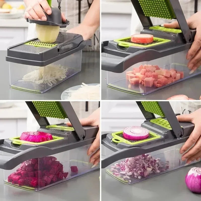 Ultimate 14/16-in-1 Multifunctional Vegetable Chopper & Slicer – All-in-One Kitchen Tool