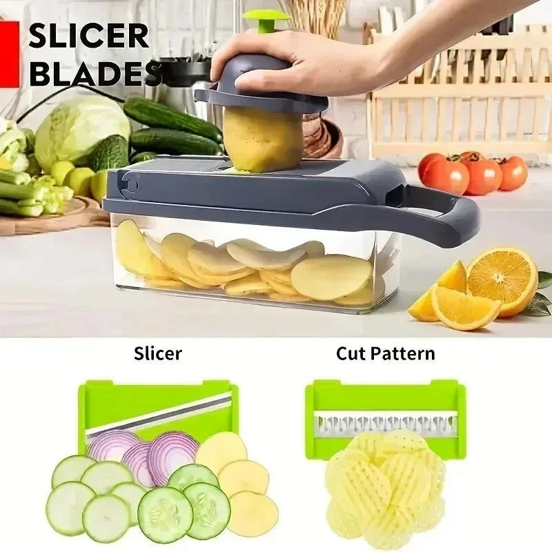 Ultimate 14/16-in-1 Multifunctional Vegetable Chopper & Slicer – All-in-One Kitchen Tool