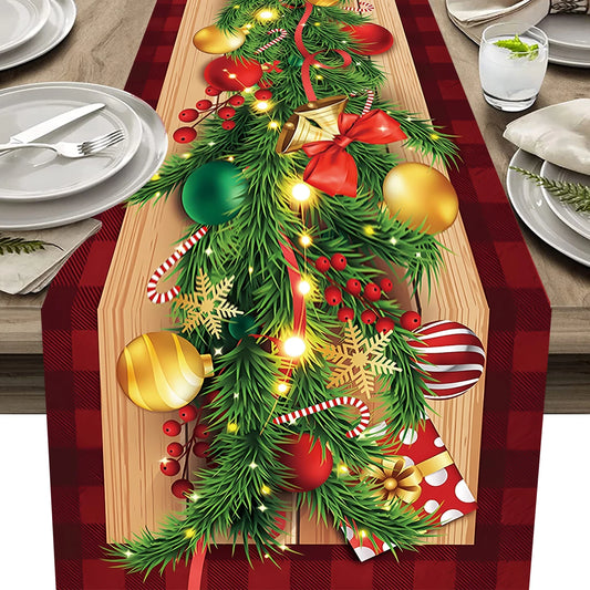 2024 Merry Christmas Table Runner – Festive Holiday Decoration