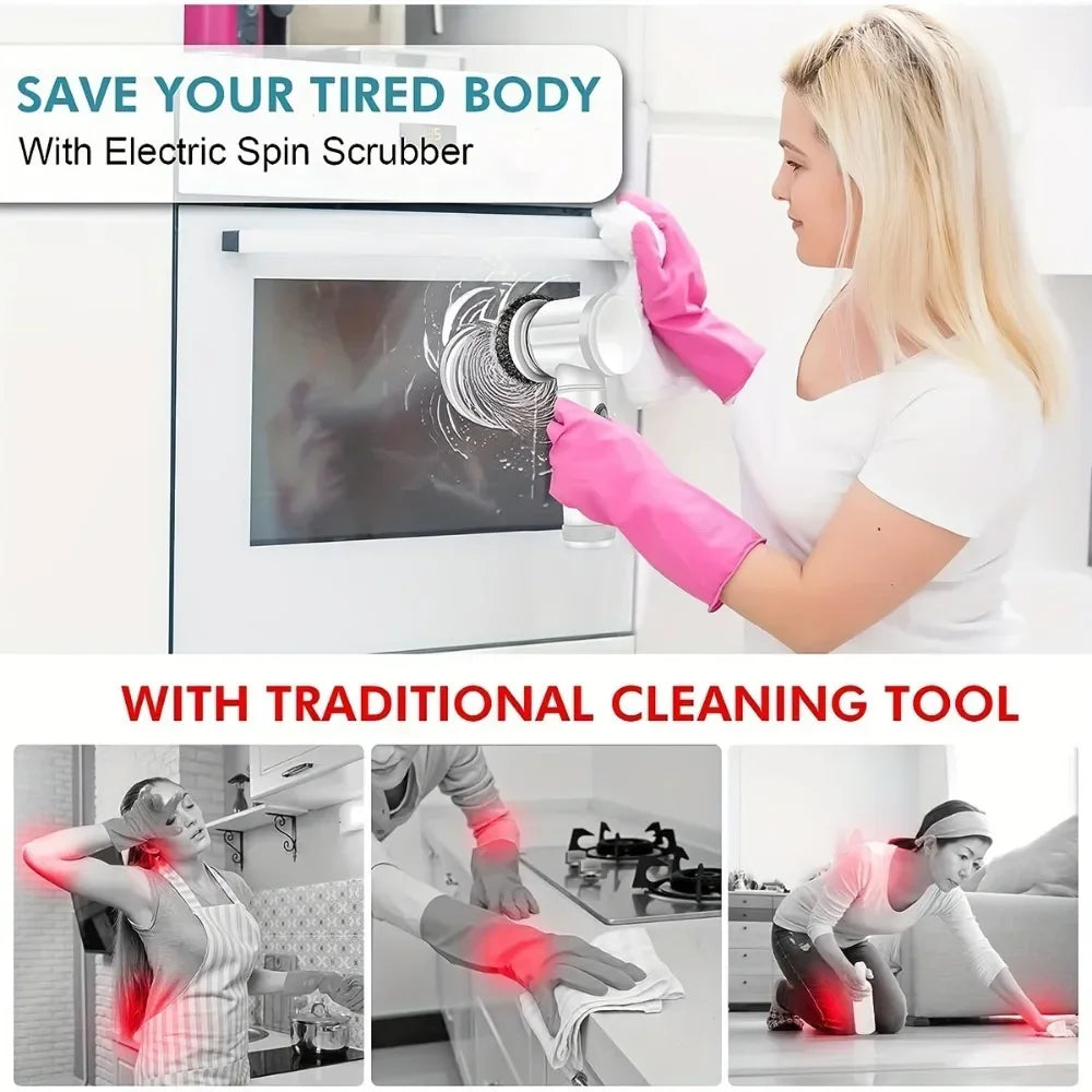 Power Electric Cleaning Brush Handheld Rechargeable Shower Scrubber