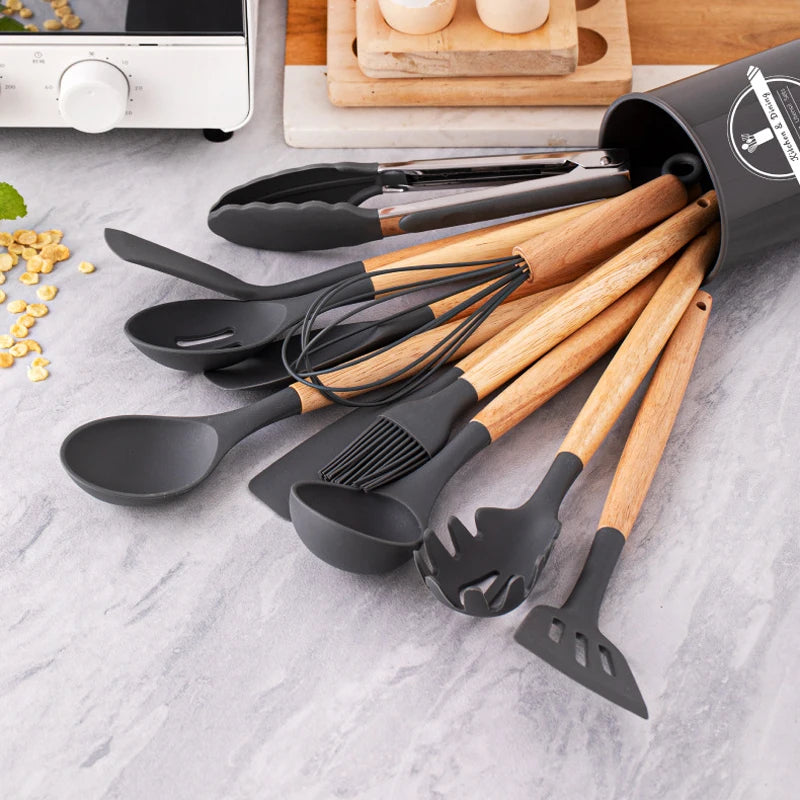 Premium 12-Piece Silicone Kitchen Utensils Set