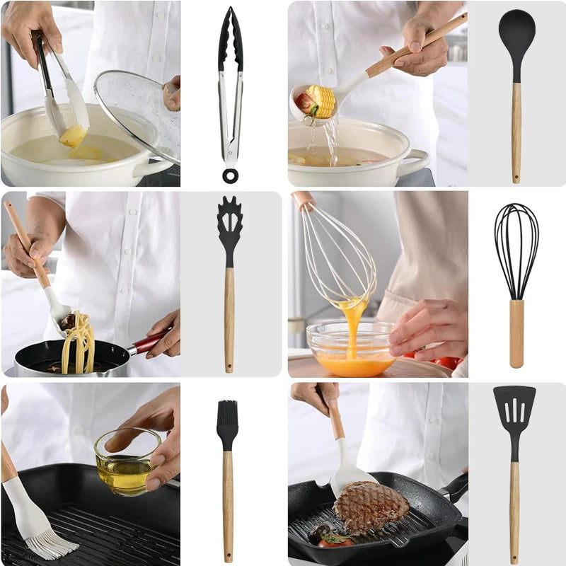 Premium 12-Piece Silicone Kitchen Utensils Set