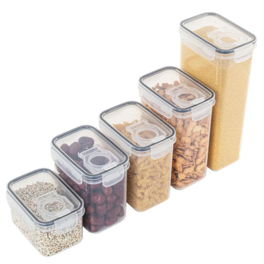 Transparent Food Storage Box Containers Pantry Storage Dispenser Containers Rice Organizer