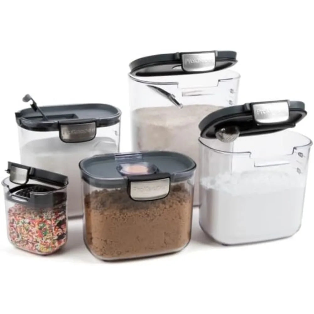 9-Piece Clear Airtight Food Storage Container Set – Perfect for Flour, Sugar, and Baking Essentials