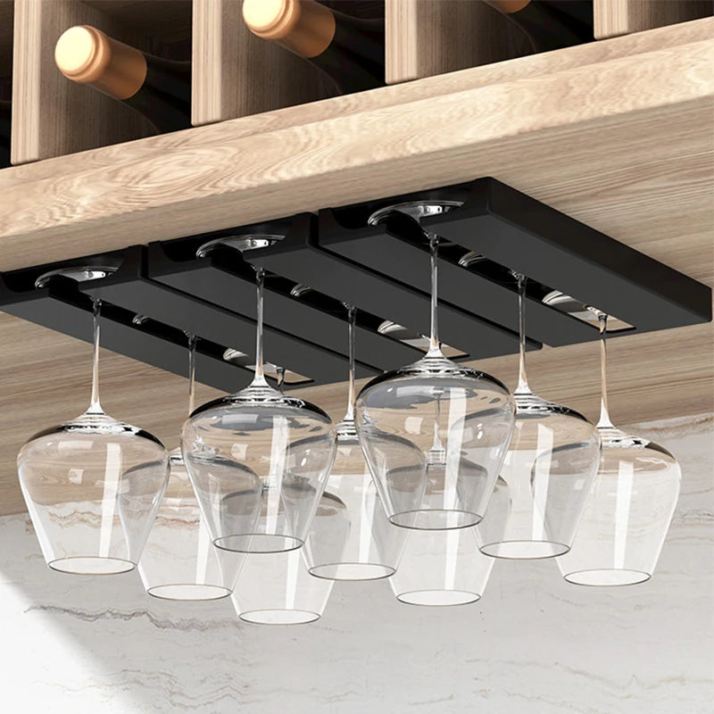 NOCAOZIT Wall-Mounted Wine Glass Rack - Stylish Stemware Organizer