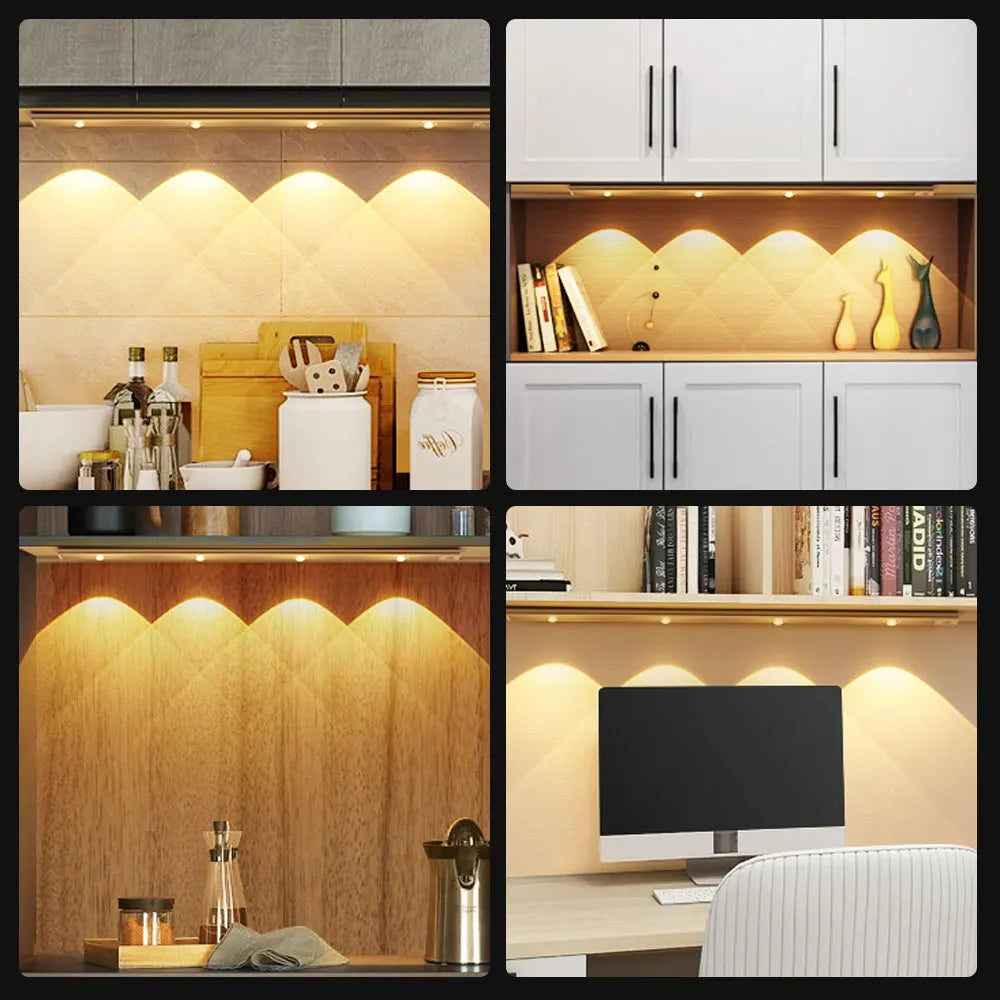 Ultra-Thin LED Motion Sensor Night Light – Wireless Indoor Lighting for Cabinets and Wardrobes