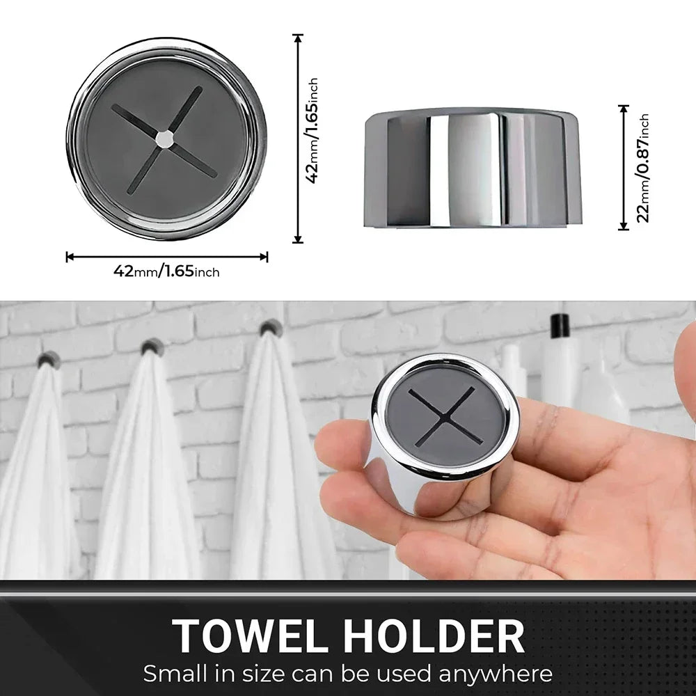 Self Adhesive Plug Holder Hooks Round Kitchen Dishcloth Hanger Clip Organizer