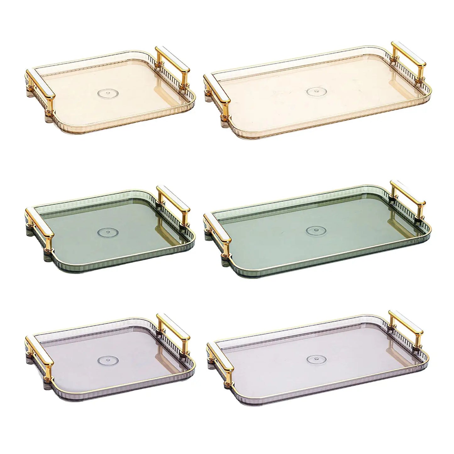 Elegant Multipurpose Divided Serving Tray – Modern Non-Slip Snack Platter with Handles