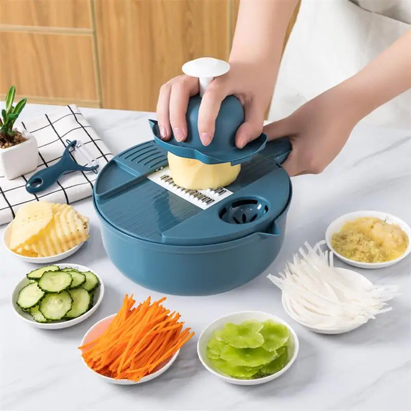 Multifunctional Vegetable & Salad Chopper - 3-in-1 Manual Slicer