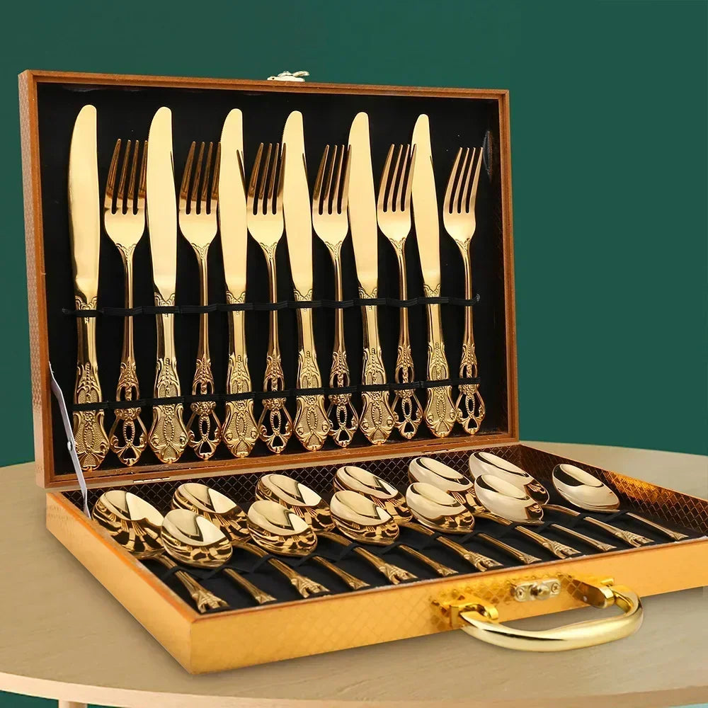 Golden Stainless Steel Cutlery Set Royal European