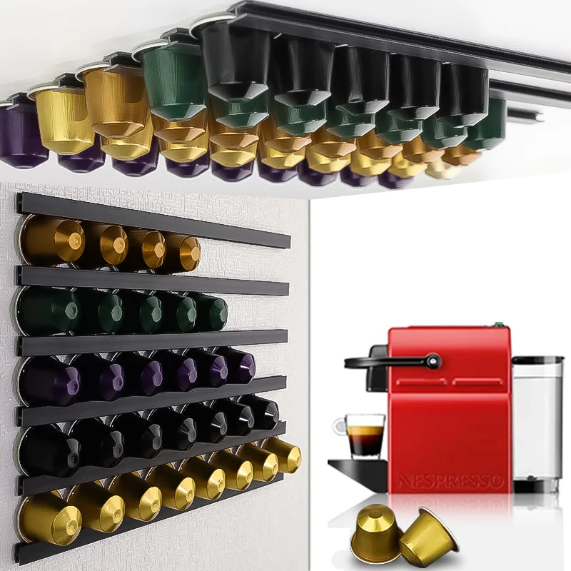 Maximize Your Space with the 6pc Coffee Capsule Set Storage Rack!