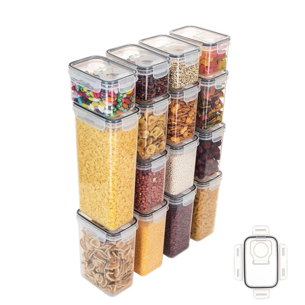 Transparent Food Storage Box Containers Pantry Storage Dispenser Containers Rice Organizer