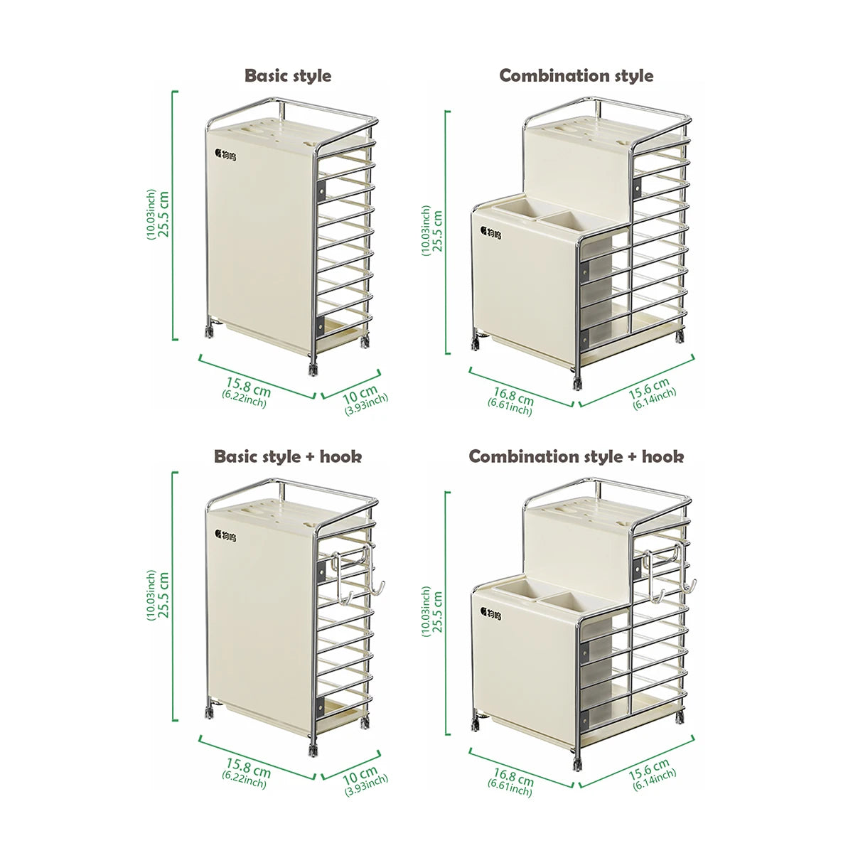 Ultimate Space-Saving Knife & Tool Organizer - Electroplated Carbon Steel Anti-Corrosion Kitchen Rack with Hooks