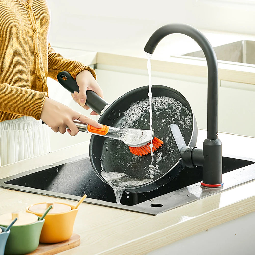 Effortless Cleaning with the Soap Dispensing Dish Washing Brush – A Must-Have Kitchen Accessory