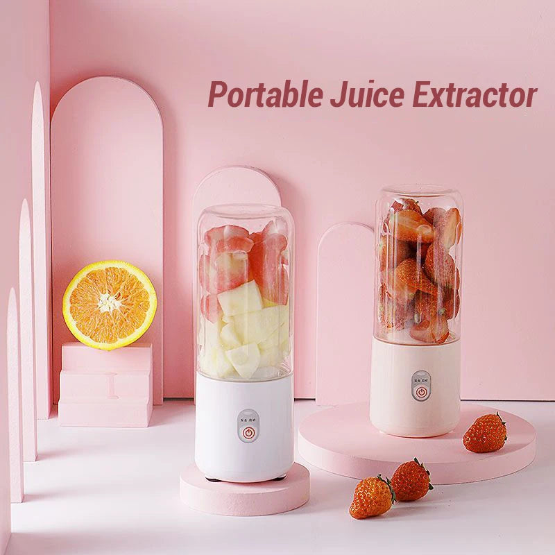 Portable Blender Bottle Fruit Juicer 500ML Personal Lemon Blender with 6 Blades