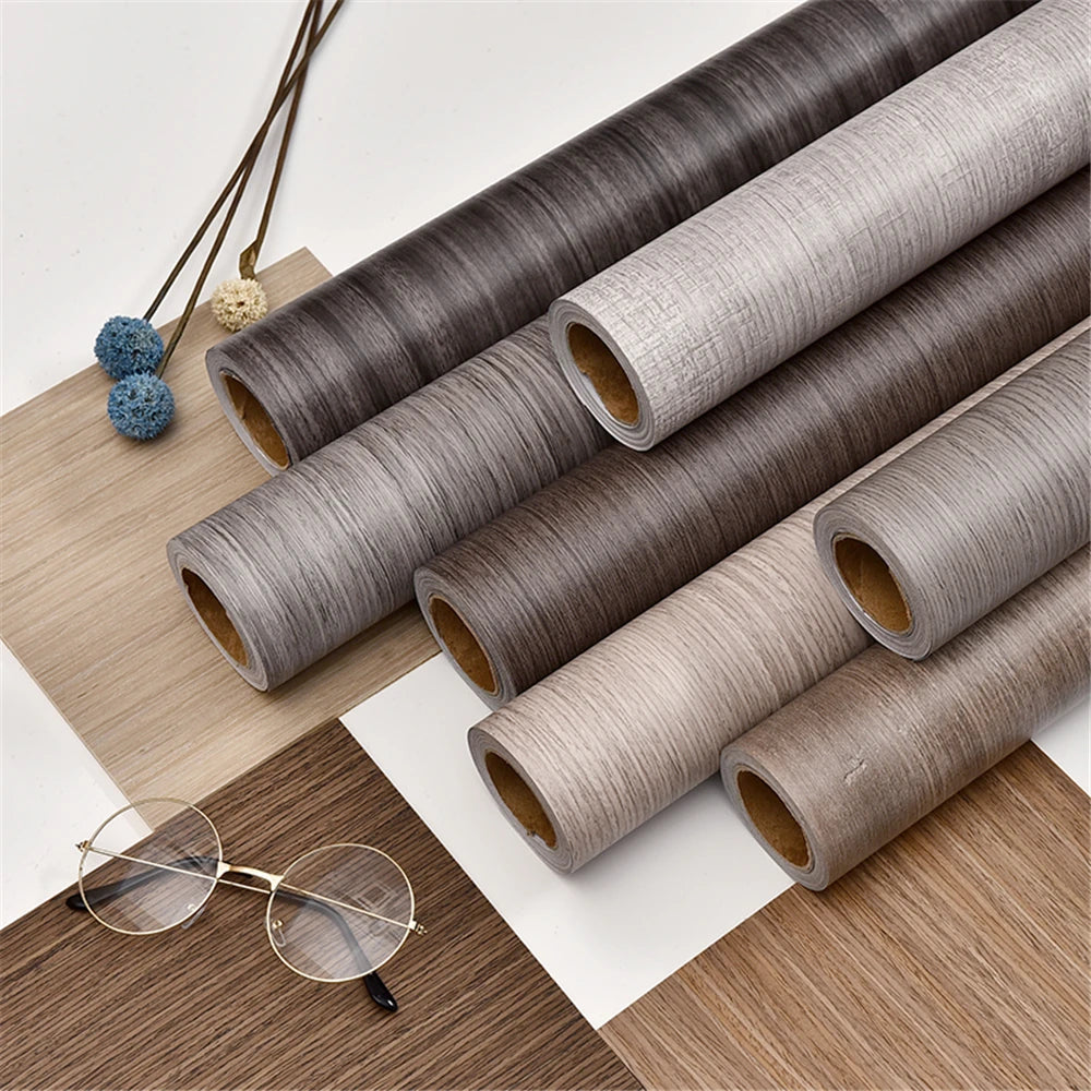 Self-Adhesive Vinyl Wallpaper Wood Plank Wall Stickers Decorative Film Contact Paper Kitchen