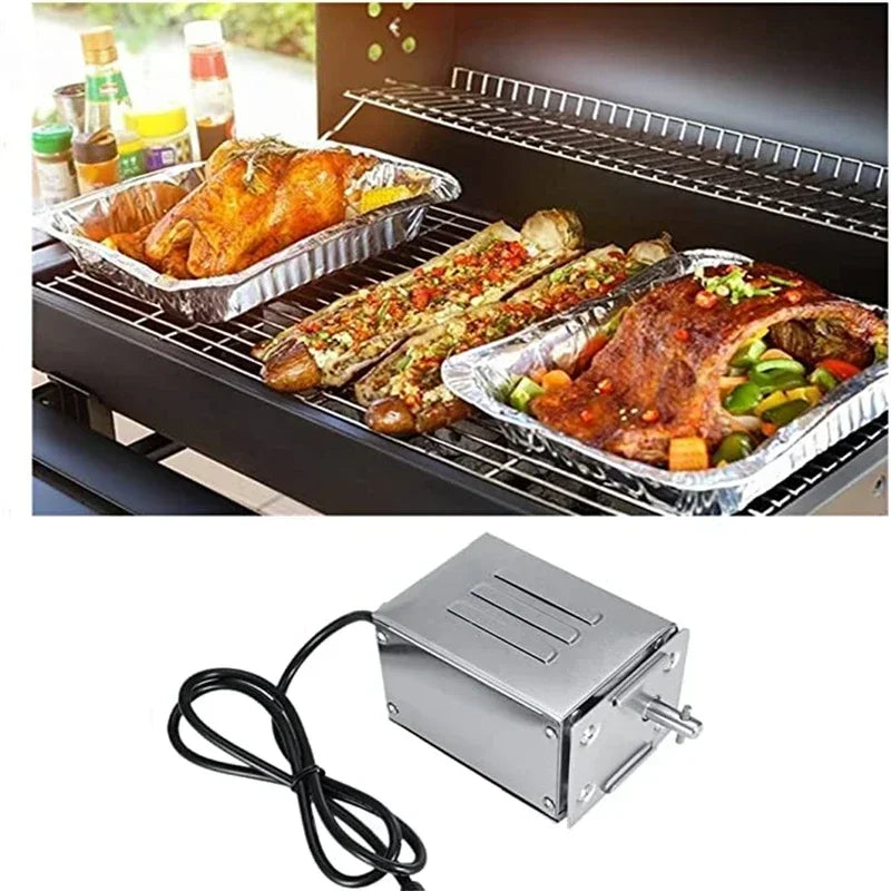 GRILL GURU Stainless Steel Electric BBQ Rotisserie Motor – 70kg Capacity for Roasting Pig, Goat, Chicken (110V-120V)