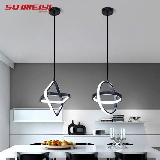 Simple Modern Led Pendant Lamp Black & White, Pendant Lights For  Kitchen