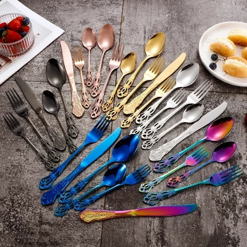 Golden Stainless Steel Cutlery Set Royal European