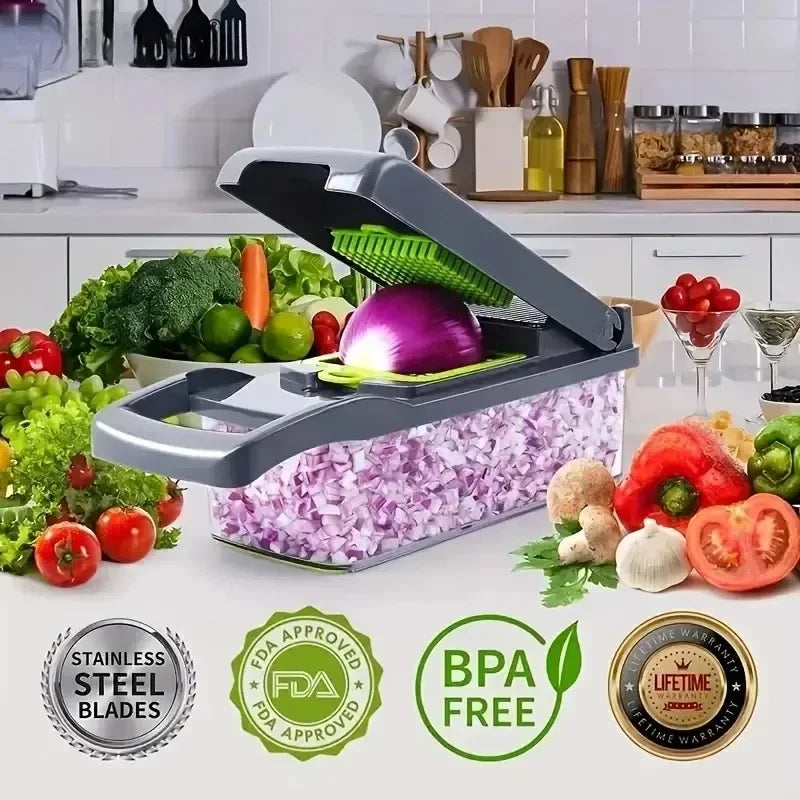 Ultimate 14/16-in-1 Multifunctional Vegetable Chopper & Slicer – All-in-One Kitchen Tool