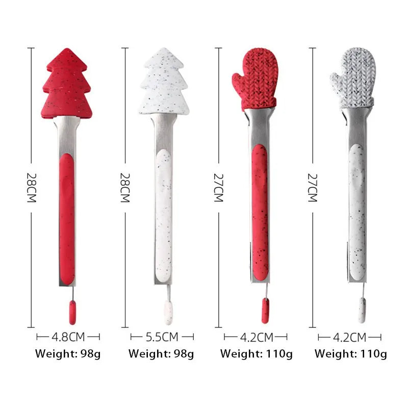 Holiday Silicone Food Tongs