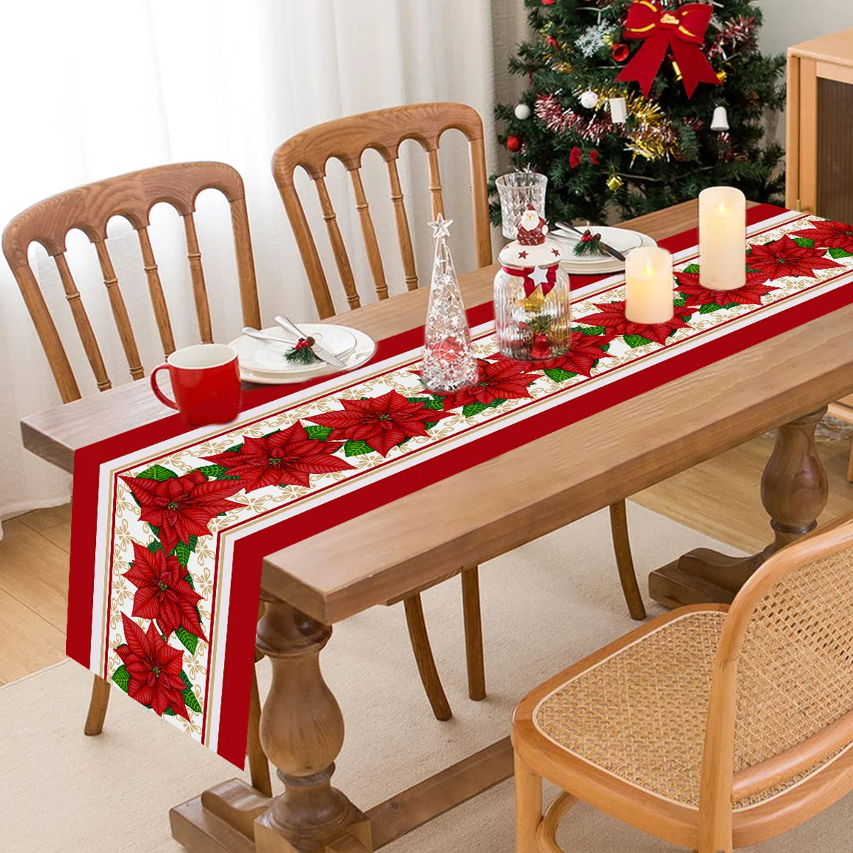 2024 Merry Christmas Table Runner – Festive Holiday Decoration