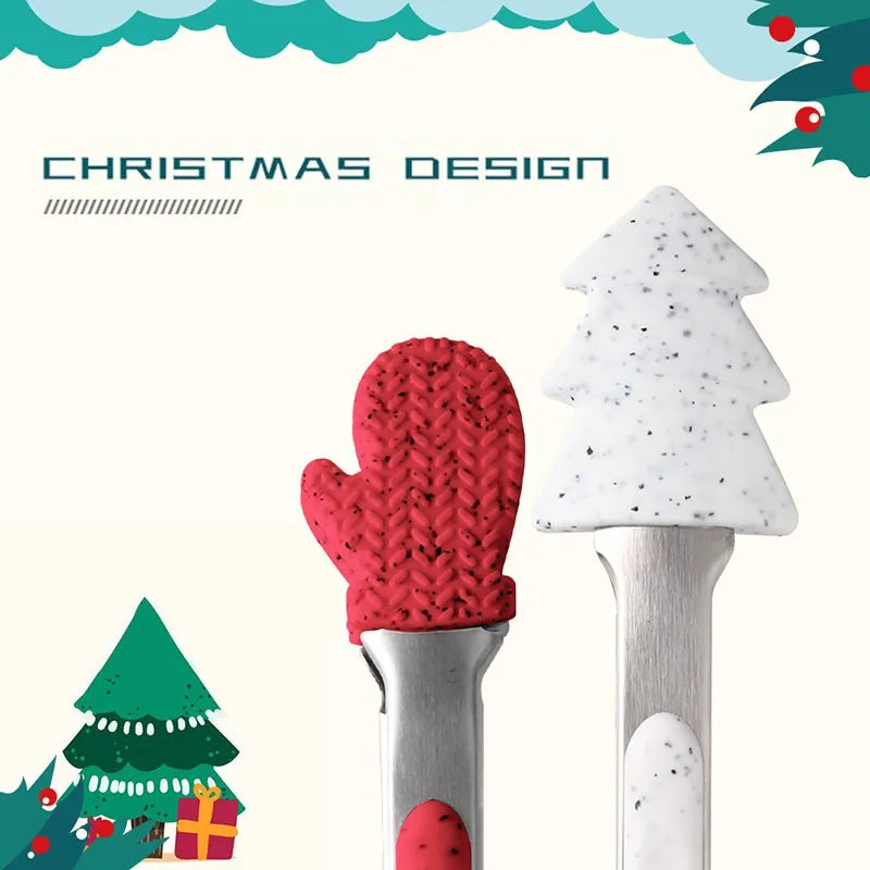 Holiday Silicone Food Tongs