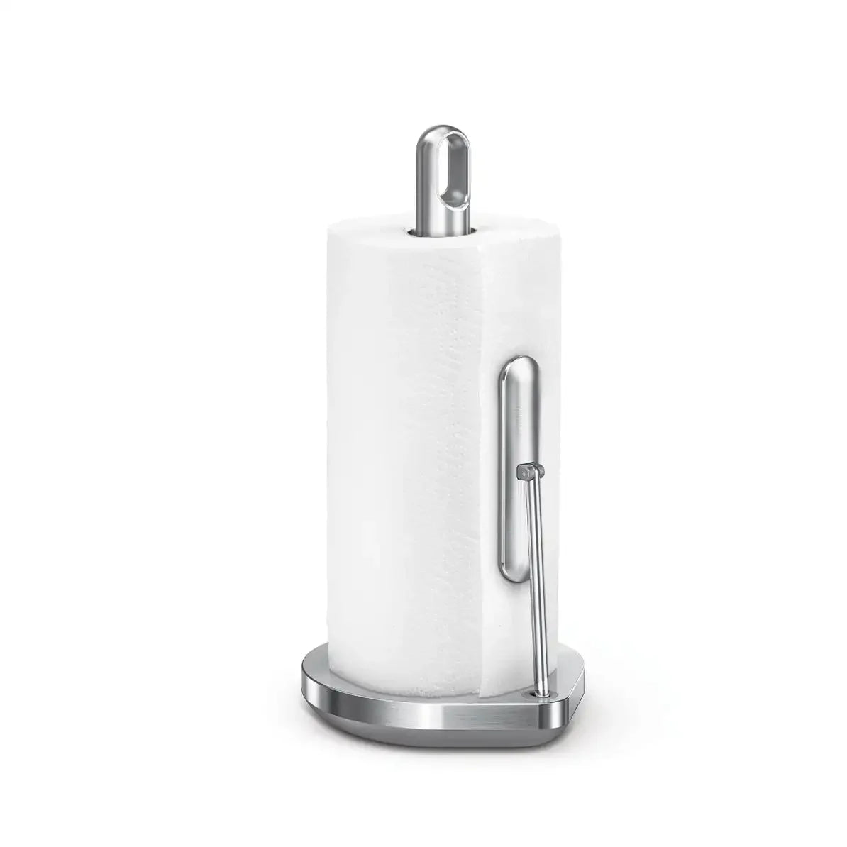 Stainless steel kitchen desktop tissue holder non-punching tension fixer tearing paper with one hand.