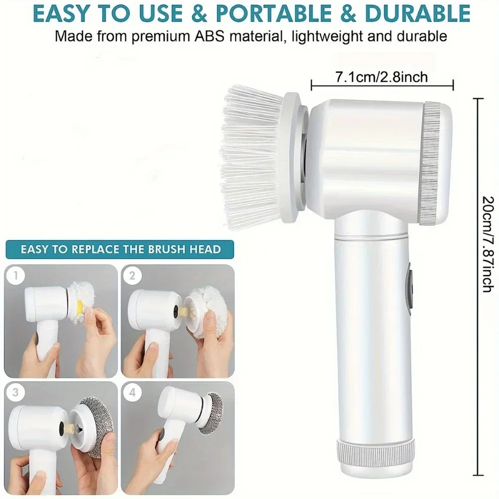 Power Electric Cleaning Brush Handheld Rechargeable Shower Scrubber