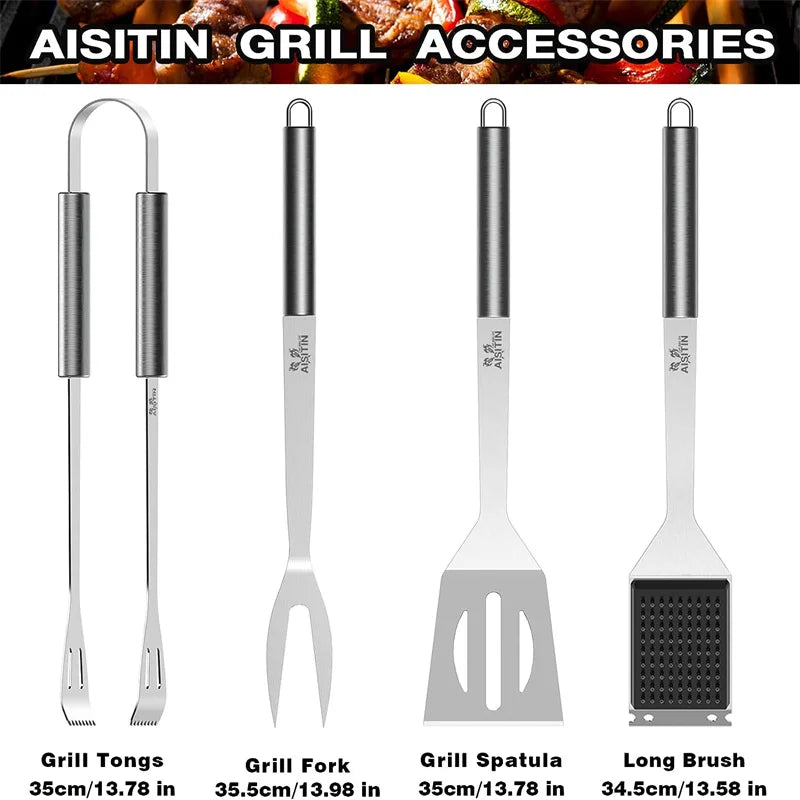 AISITIN 25-Piece Premium BBQ Tool Set