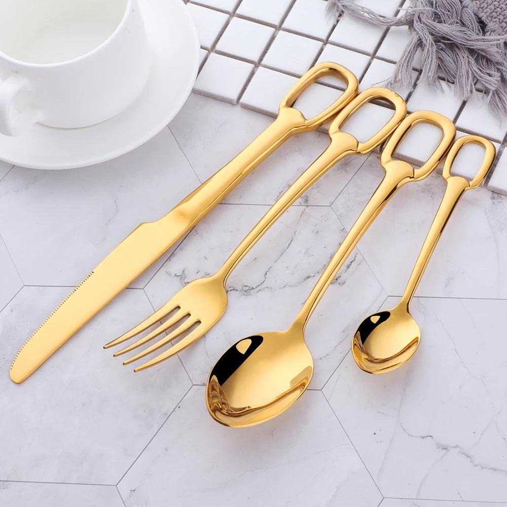 LuxeSteel 4-Piece Cutlery Set